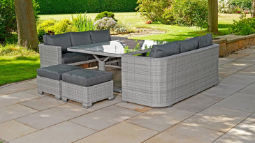 Liv Outdoors - Kingston 10 Seat Rounded Sofa Cube Dining Set 