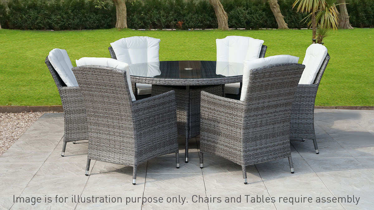 Grey rattan dining table only sale