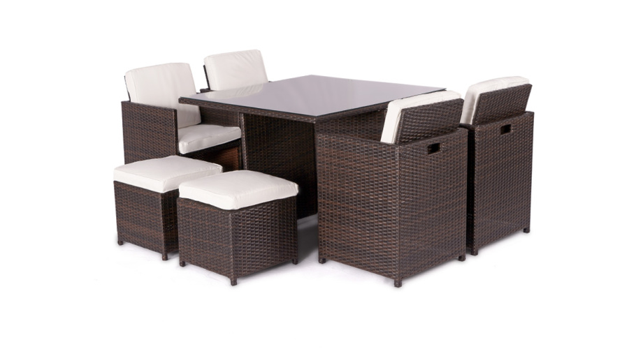 Compact 8 Seater Rattan Cube Dining Set | Harts Furniture