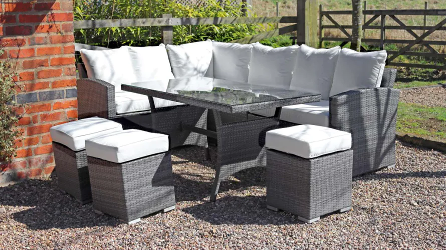 Rattan Sofa Dining Set 245cm x 185cm Harts Furniture